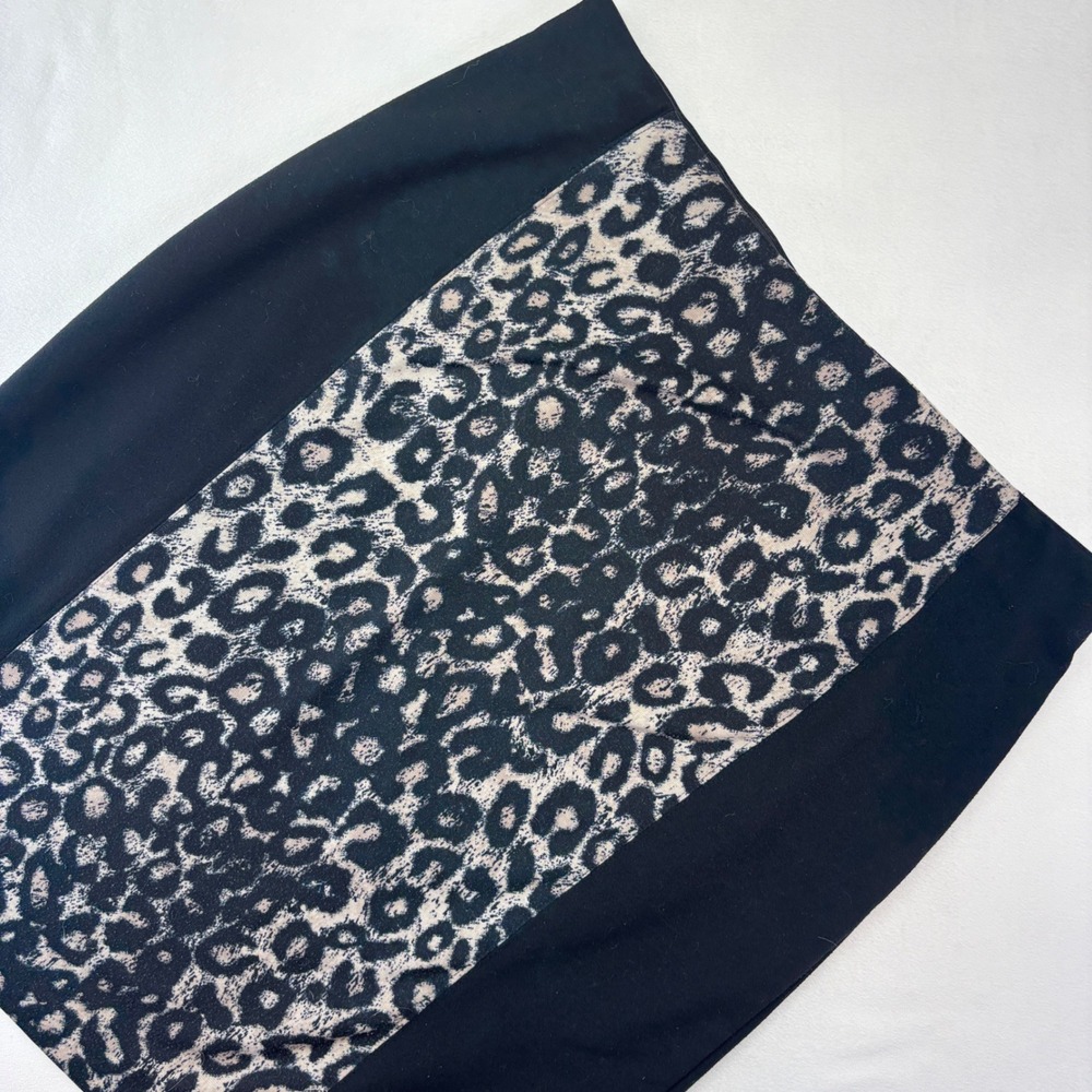 Cato Women's Black Leopard Print Pencil Skirt Medium Career‎ Business Classic